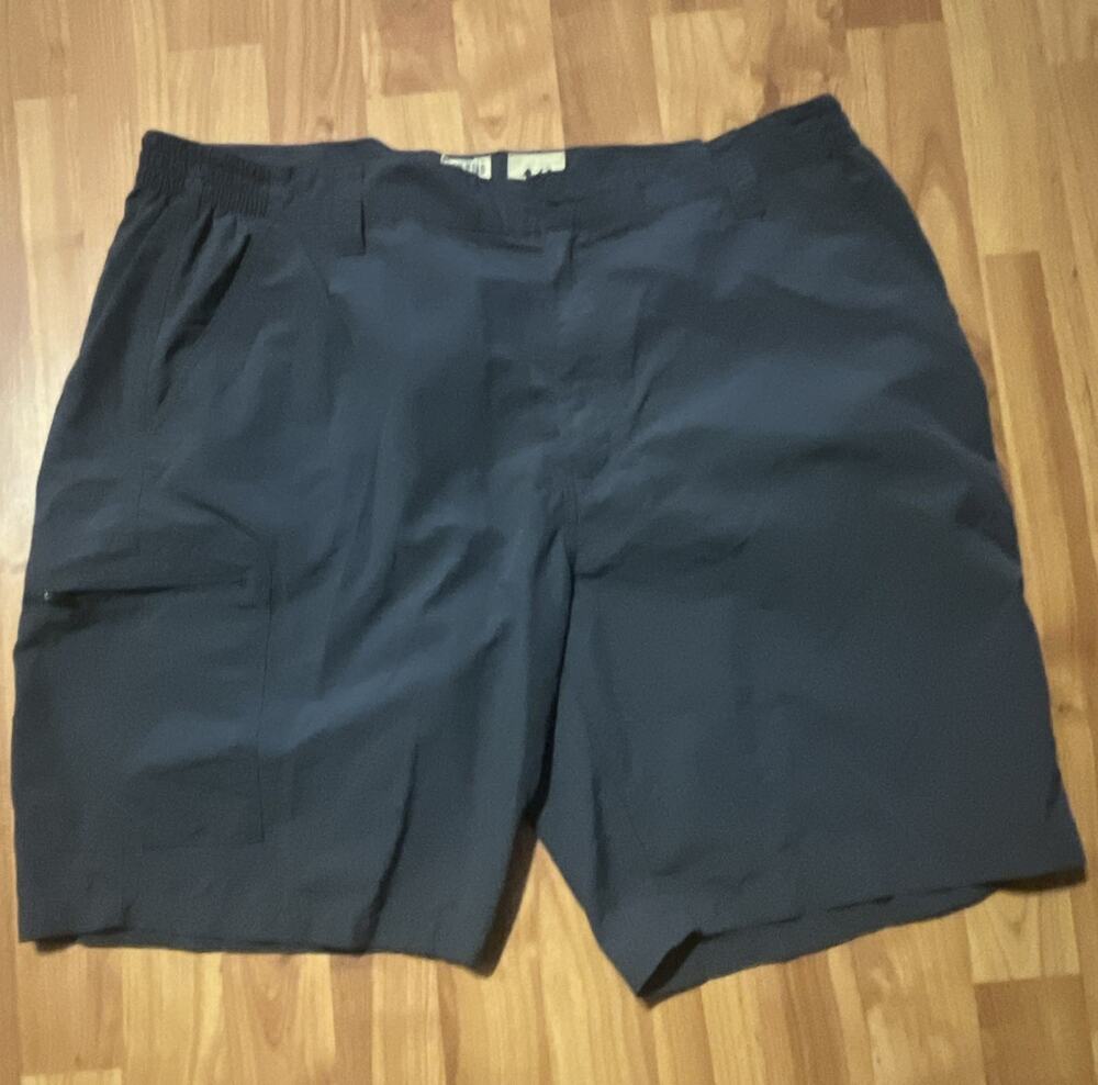 RedHead Men’s Black Chino Shorts Nylon Canvas Solid Flat Front Zip Pockets sz 40